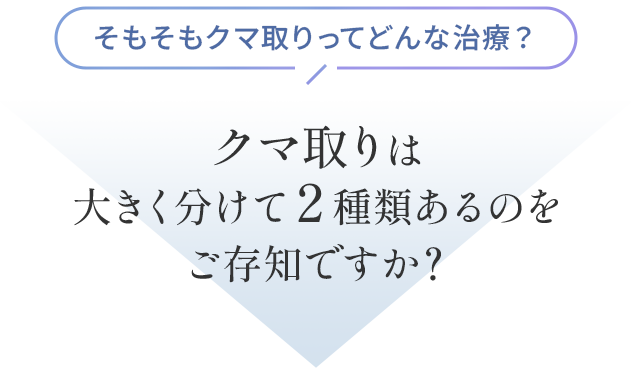 クマ取りは大きく分けて2種類あるのをご存知ですか？