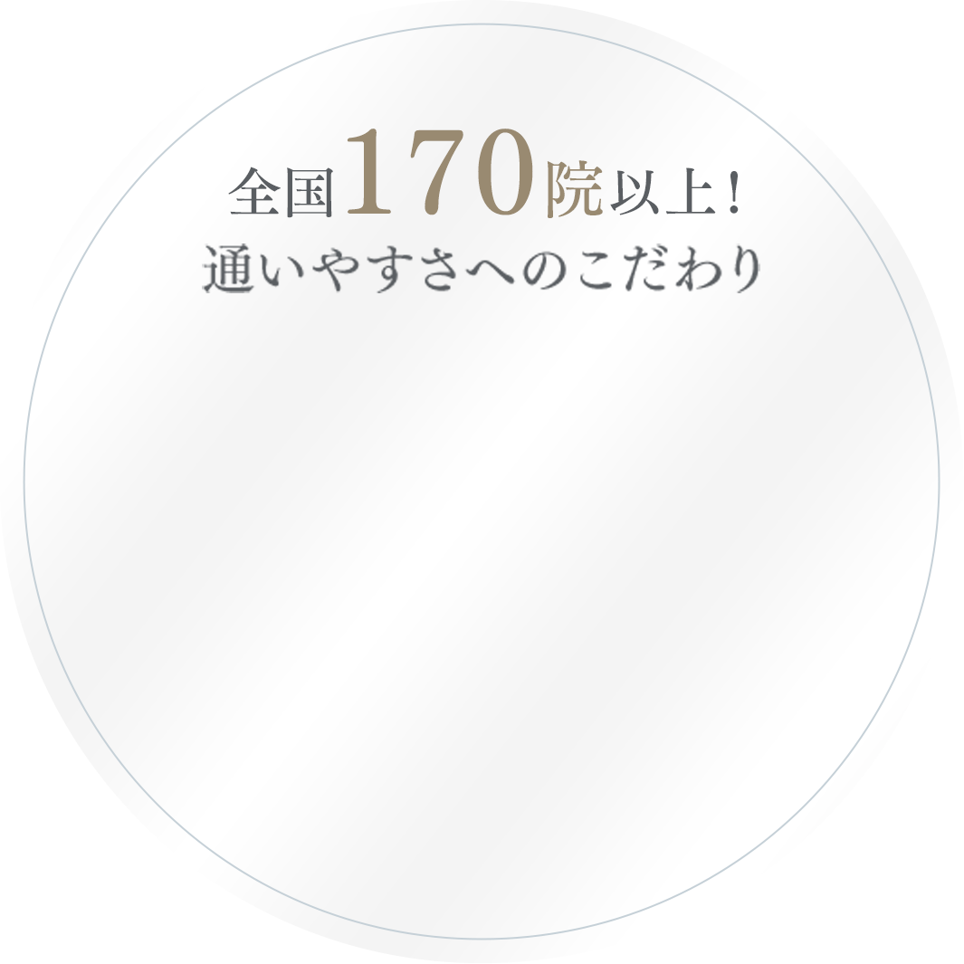 全国170院以上！ 通いやすさへのこだわり