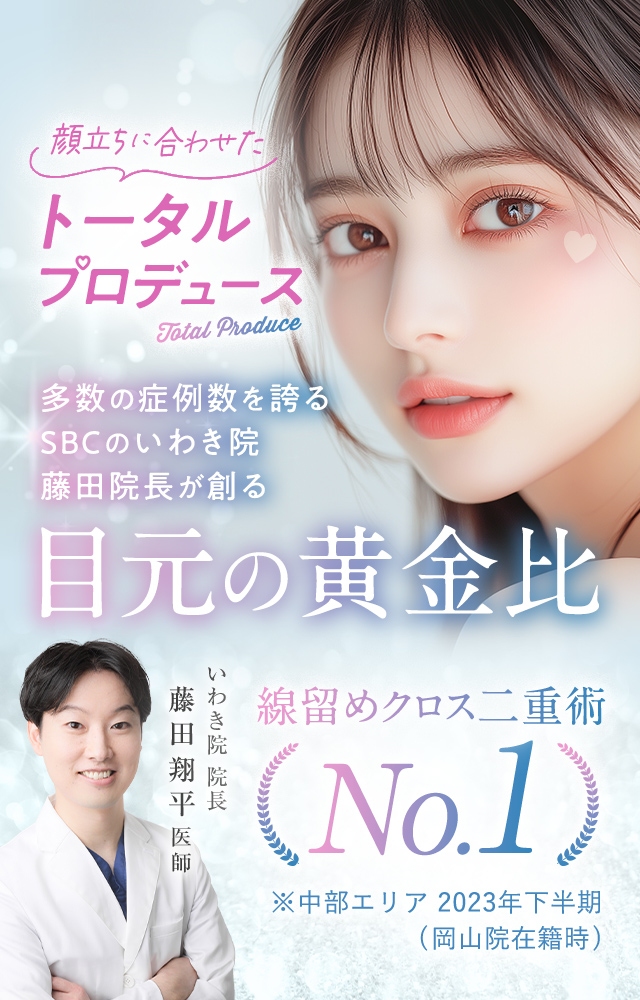 目元の黄金比 線留めクロス二重術