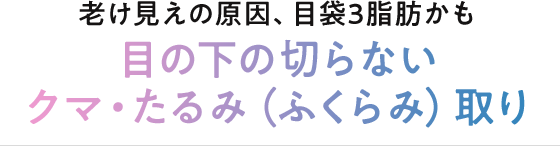 老け見えの原因、目袋3脂肪かも