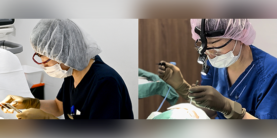 施術中の2人の女性医師の写真
