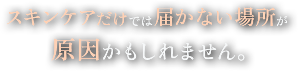 スキンケアだけでは届かない場所が原因かもしれません。