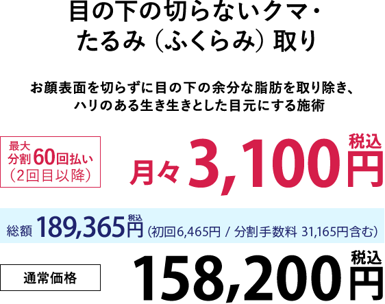 目の下のうま・たるみ取り