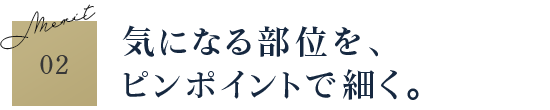 Merit02 気になる部位を、 ピンポイントで細く。