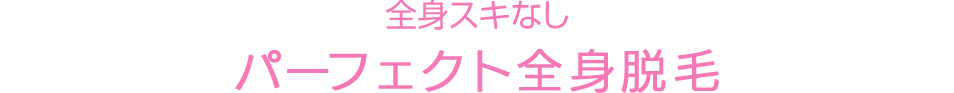 全身ｽｷなしパーフェクト全身脱毛