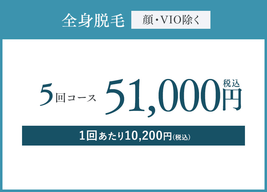 全身脱毛 顔・VIO除く