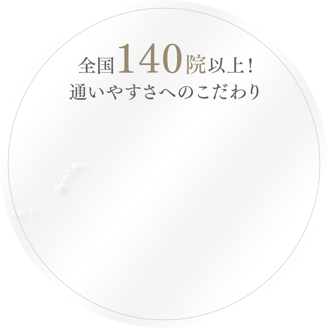 全国140院以上！ 通いやすさへのこだわり