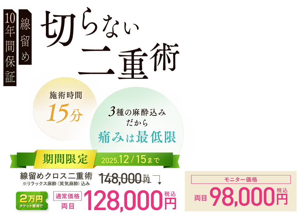 湘南美容クリニックの二重整形 切らない二重術