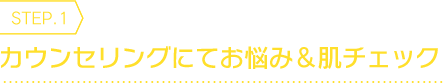 STEP.1カウンセリングにてお悩み＆肌チェック